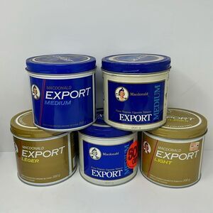 Lot of 5 vintage empty Macdonald Export tin